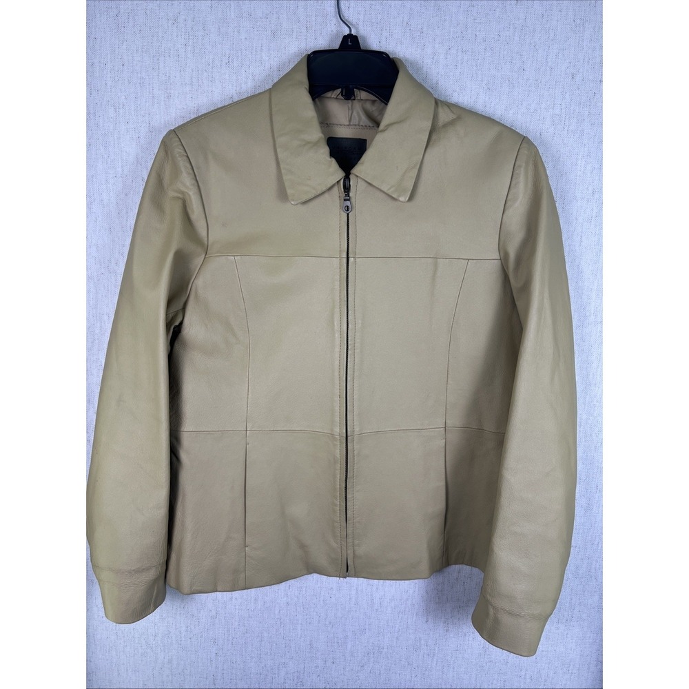 Uniform John‎ Paul Richard Women's Tan/Beige Leather Jacket. Size 10/Medium